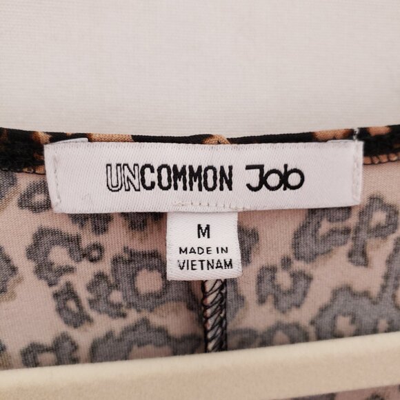 Uncommon Job Women Leopard Print 3/4 Sleeve Button V Neck Crop Blouse Size M - Picture 8 of 16